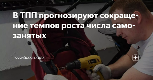 В ТПП ПРОГНОЗИРУЮТ СОКРАЩЕНИЕ ТЕМПОВ РОСТА ЧИСЛА САМОЗАНЯТЫХ